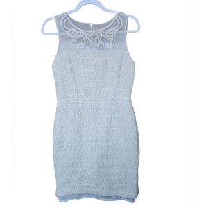 Brooks Brothers Ivory Gold Glitter White Tweed Sheath Dress Sz 4 Womens